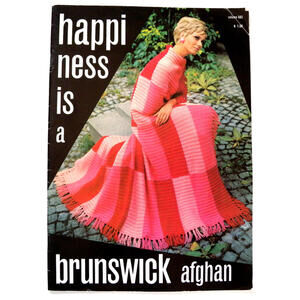 Happiness is a Brunswick Afghan Volume 683 (1972) Vtg Knitting Crochet Magazine